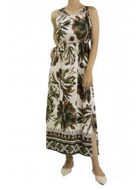 Vestito fantasia lungo girocollo 